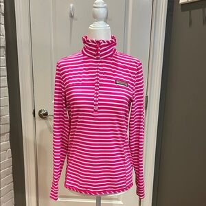 Vineyard Vines Pink and White Striped Long Sleeve Top
